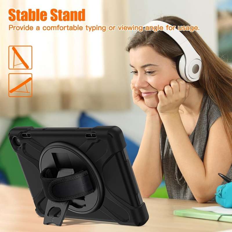 For Amazon Fire HD 8 2022 Hard PC Soft Silicone Full Body Protective Tablet Case(Black)