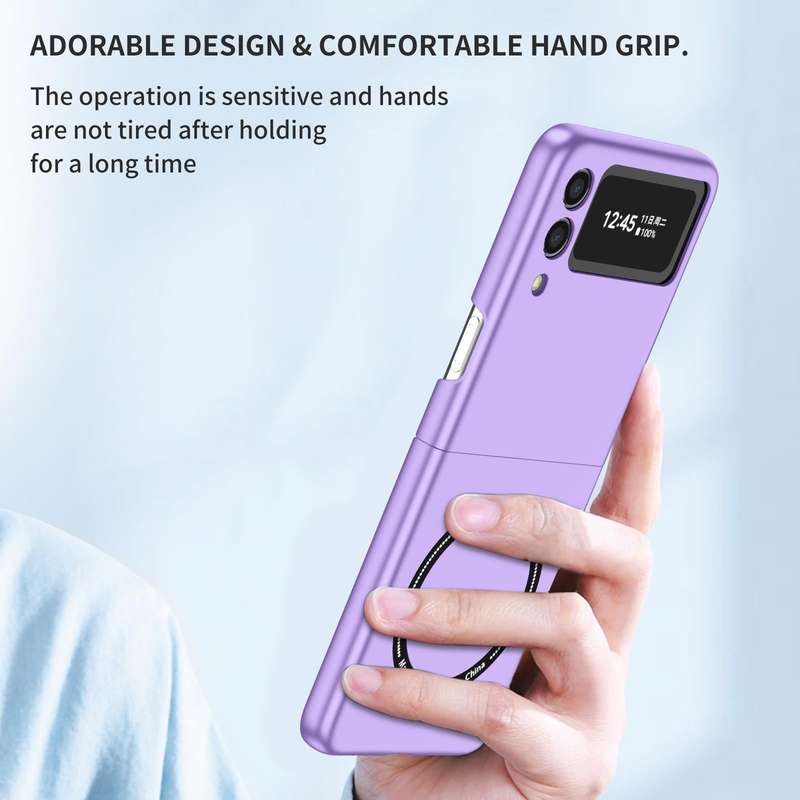 For Samsung Galaxy Z Flip3 5G Magsafe Magnetic Folding PC Phone Case(Purple)