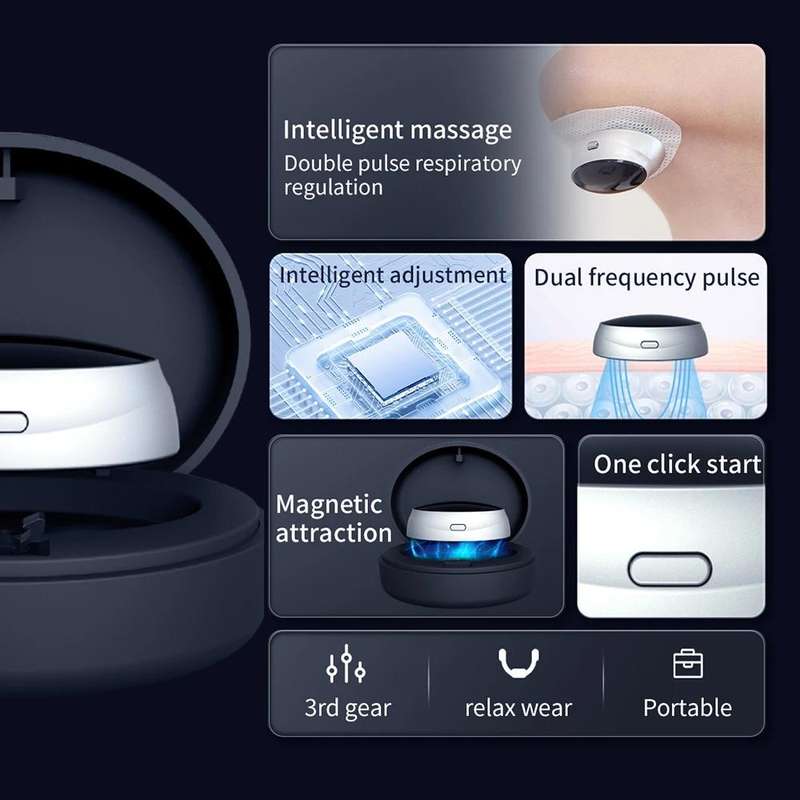 Smart Anti-snoring Device TENS Double Pulse Sound Wave Induction Sleep Snoring Breathing Correcto...