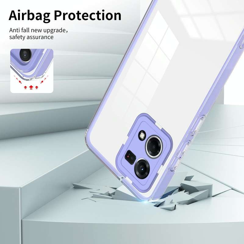 For OPPO Reno7 4G / Reno8 4G / F21 Pro 4G 3 in 1 Clear TPU Color PC Frame Phone Case(Purple)
