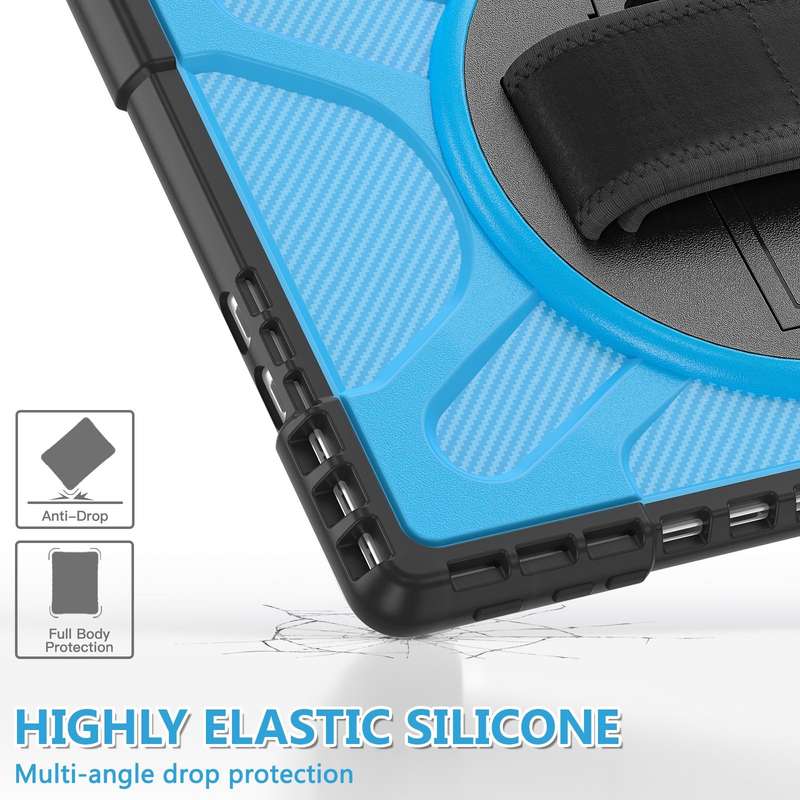 For MicroSoft Surface Pro 9 Rotatable Kickstand Grip Shockproof Tablet Case(Blue)