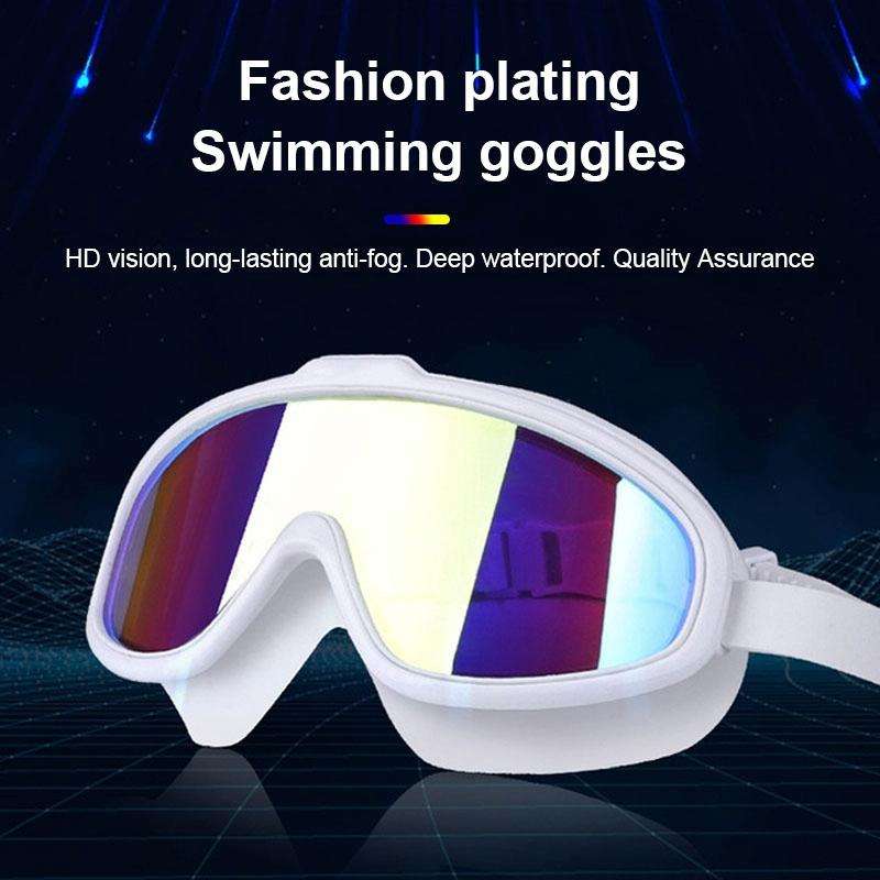 Liquid Silicone Swimming Equipment HD Anti-fog Comfortable Electroplated Swimming Goggles(Black T...