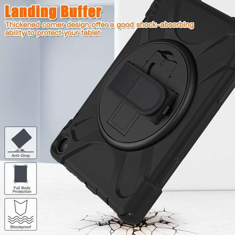 For Amazon Fire HD 8 2022 Hard PC Soft Silicone Full Body Protective Tablet Case(Black)