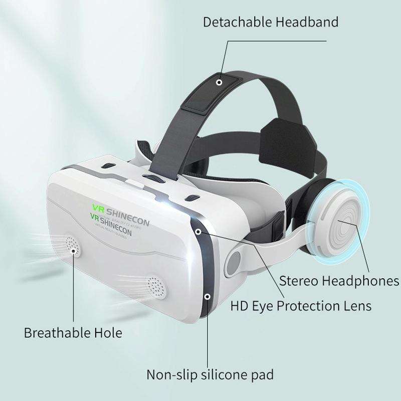 VRSHINECON G15E All In One Phone Special Headset Wearing 3D Glasses VR Game Console(White)