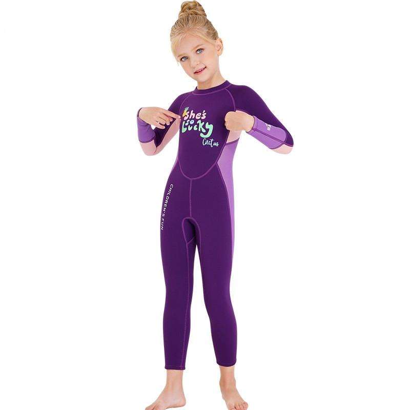 DIVE&SAIL Children Warm Swimsuit One-piece Wetsuit Long Sleeve Cold-proof Snorkeling Surfing Suit...
