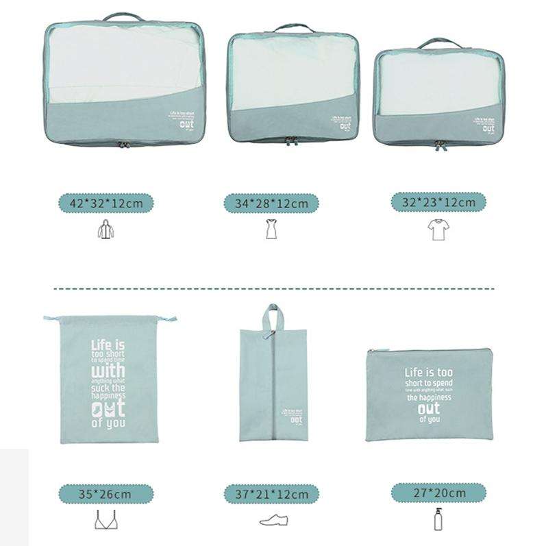 RH2203 6 In 1 Travel Portable Storage Bag Set Without Suitcase(Yellow)