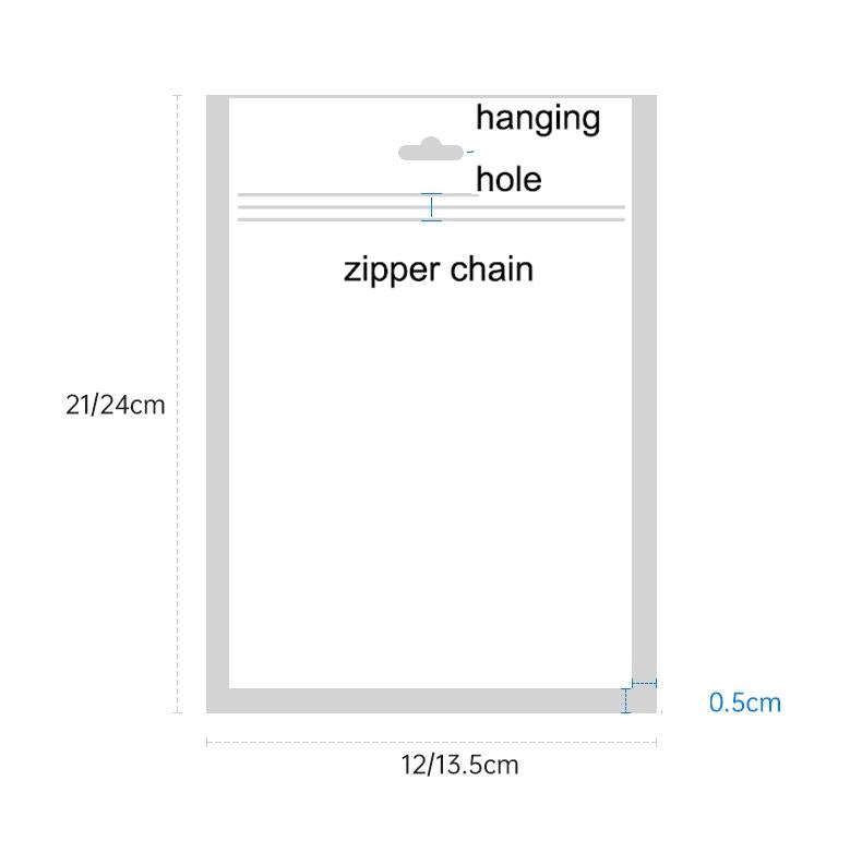 100PCS Phone Case Plastic Self-Sealing Pearl Packaging Bags, Size: 12x21cm (Red)
