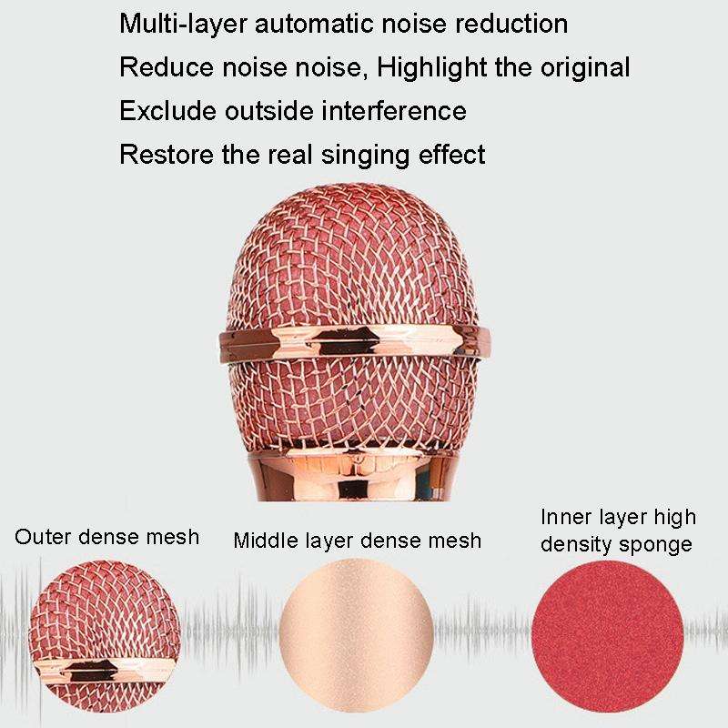 WS-858L LED Light Flashing Wireless Capacitance Microphone Comes With Audio Mobile Phone Bluetoon...