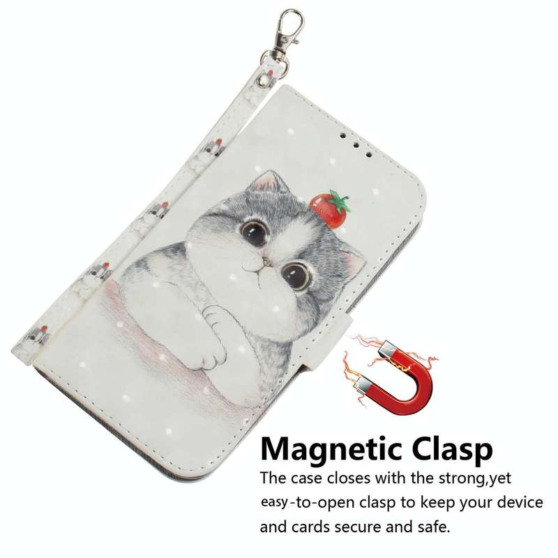 For OPPO Reno 8Pro 3D Colored Horizontal Flip Leather Phone Case(Cute Cat)