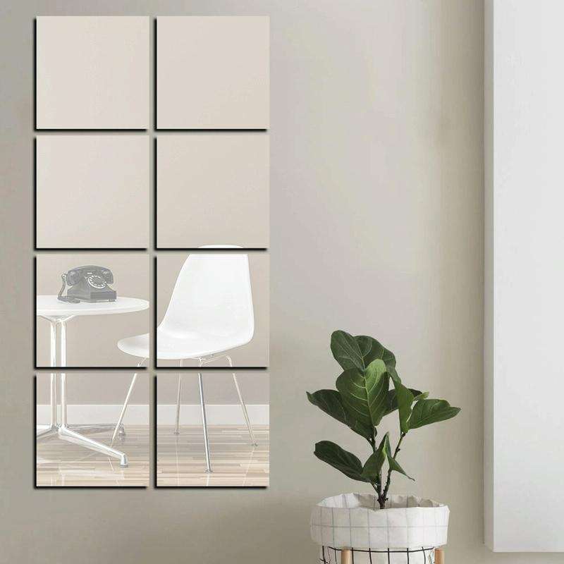 30cm x 30cm Acrylic Mirror Square Stereo Wall Stickers Self-Adhesive Decorative Soft Mirror Right...