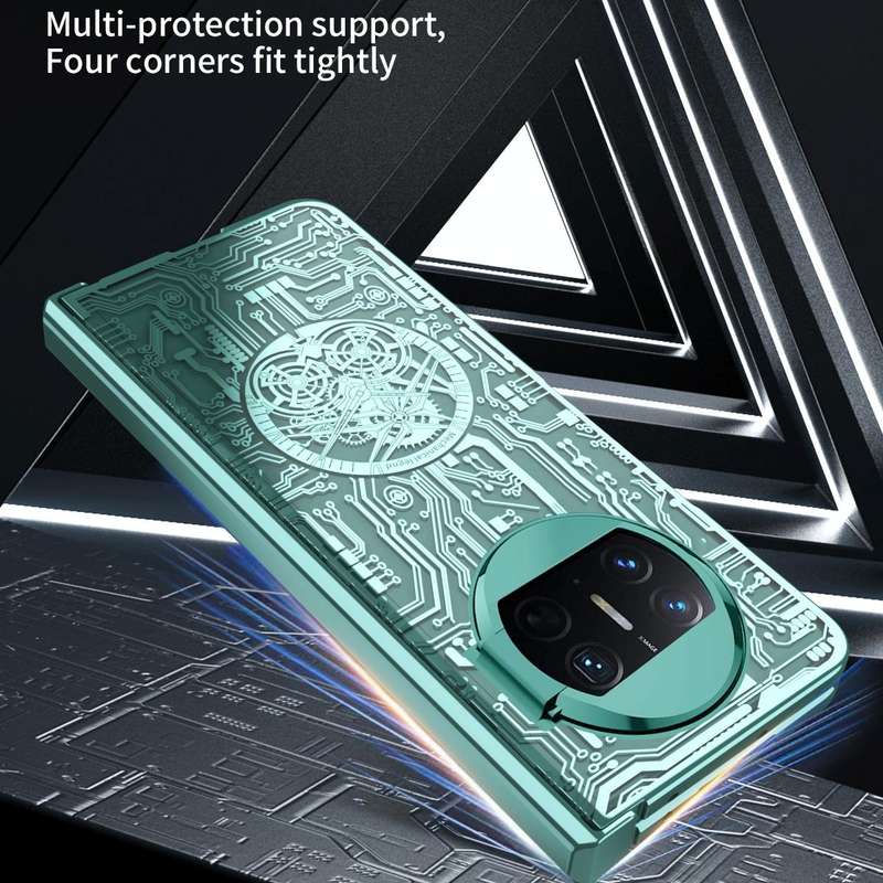 For Huawei Mate X3 Mechanical Legend Integrated Electroplating All-inclusive Phone Case(Black)