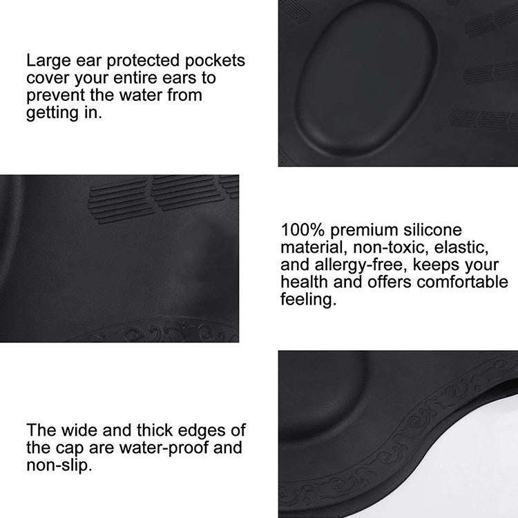 Silicone Ear Protection Waterproof Swimming Cap for Adults with Long Hair(Purple)