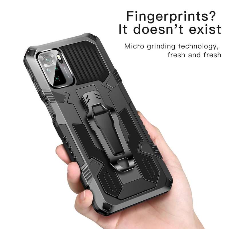 For OPPO A74 4G Armor Warrior Shockproof PC + TPU Protective Case(Black)