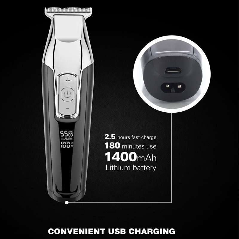 WMARK C24-HC011 USB Engraving Scissor LED Display Rechargeable Hair Clipper, EU Plug