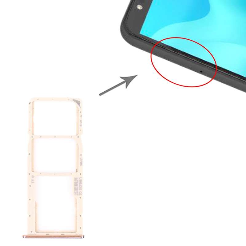 SIM Card Tray + SIM Card Tray + Micro SD Card Tray for Huawei Y5p (Gold)
