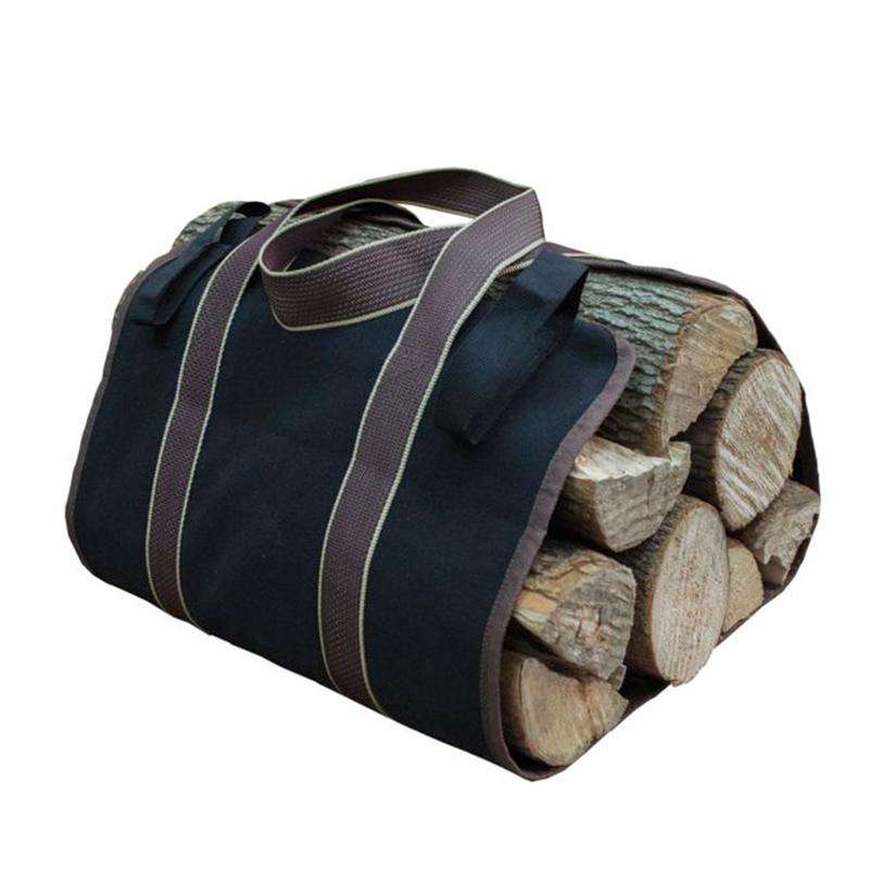 Outdoor Large Capacity Canvas Logging Package Firewood Storage Bag(Khaki)