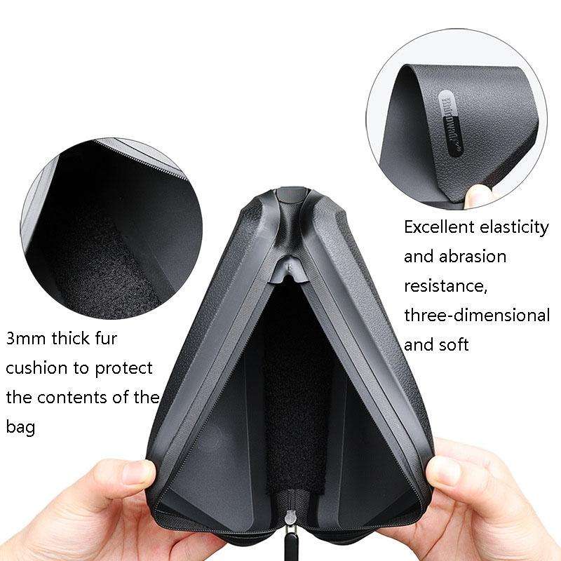 Rhinowalk K30 Waterproof Bicycle Top Tube Package Mountain Bike Hard Shell Front Beam Bag(Black)