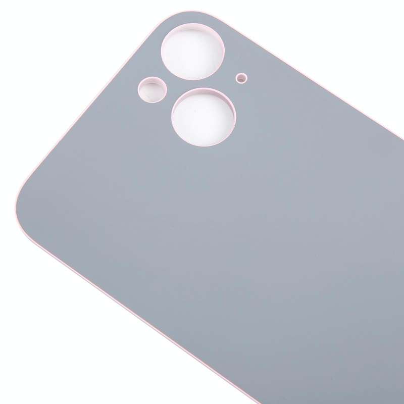 For iPhone 15 Plus Easy Replacement Big Camera Hole Glass Back Battery Cover(Pink)