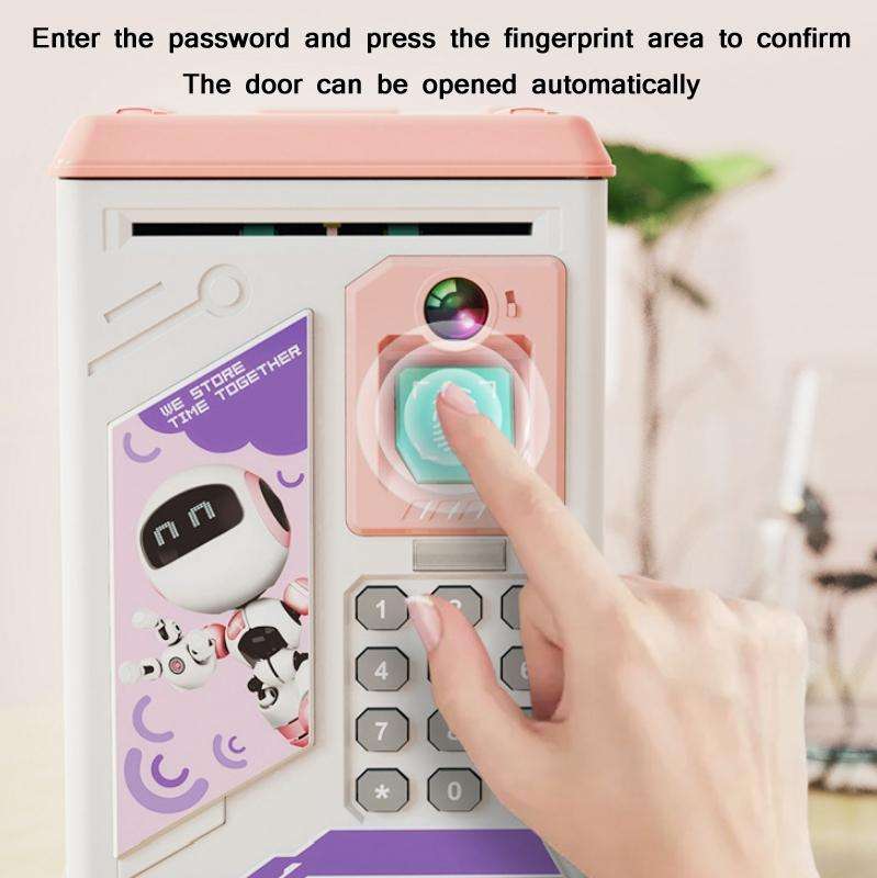 Children Cartoon Simulation Human Face Fingerprint Music Chinese British Switch Piggy Bank, Speci...
