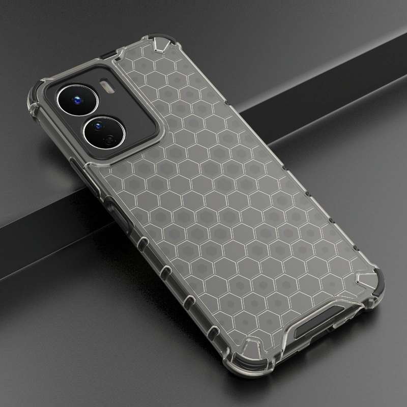 For vivo Y16 4G Global Honeycomb Phone Case(Black)