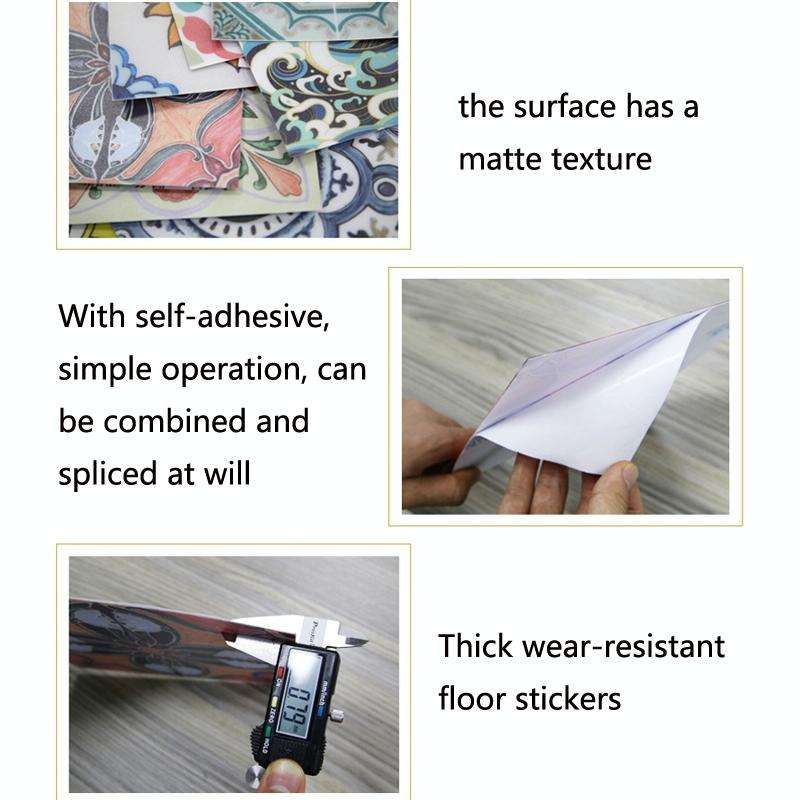 Thickened Wall Stickers Wallpaper Self-Adhesive PVC Floor Tile Stickers Waterproof And Wear-Resis...