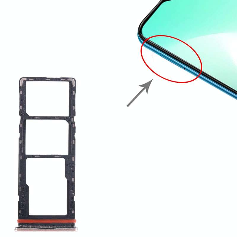 For Infinix Hot 11 Play SIM Card Tray + SIM Card Tray + Micro SD Card Tray (Gold)