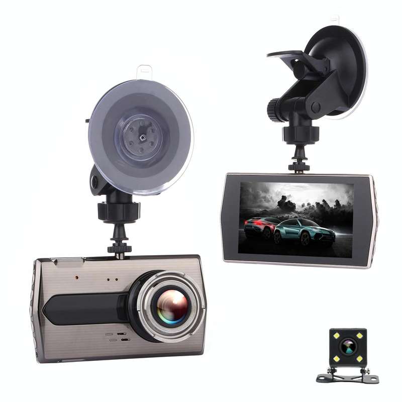 H600 4 inch Front and Rear Dual-recording HD 1080P Night Vision Driving Recorder Support Loop Rec...