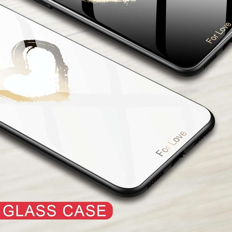 For Samsung Galaxy A53 Colorful Painted Glass Phone Case(Golden Love)