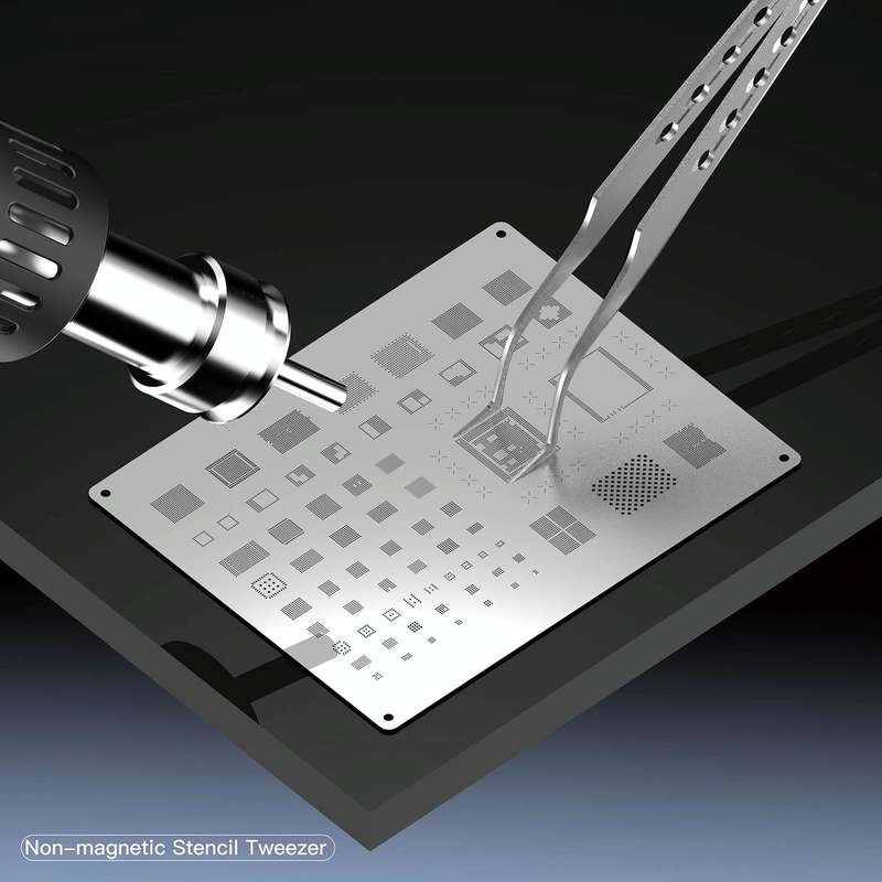 2UUL Non-magnetic Stainless Stencil Tweezers with Holes, Model:TW22
