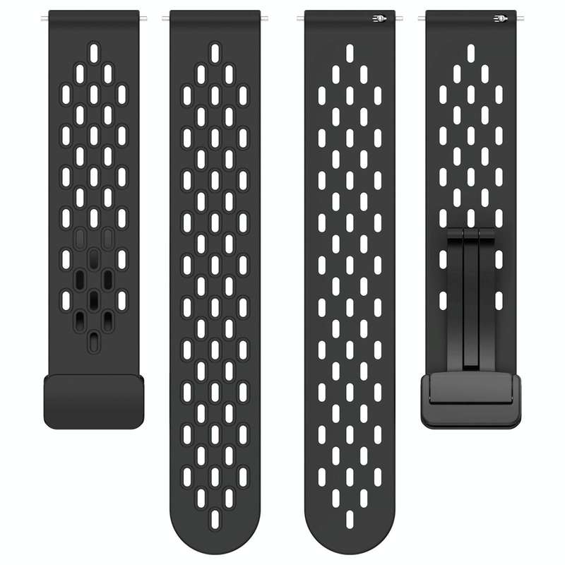 For Garmin Forerunner 245 Music 20mm Folding Magnetic Clasp Silicone Watch Band(White)