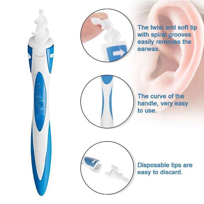 Smart Swab Plastic Ear Cleaner Earwax Removal Tool with 15 Replacement Parts