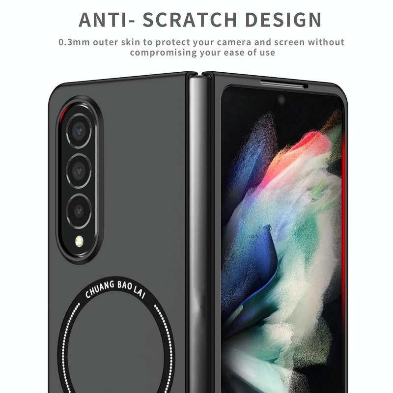 For Samsung Galaxy Z Fold4 Magsafe Magnetic Folding PC Phone Case(Black)