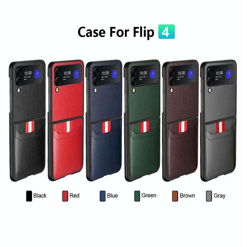 For Samsung Galaxy Z Flip4 5G GKK Litchi Texture Card Slot Phone Case(Green)