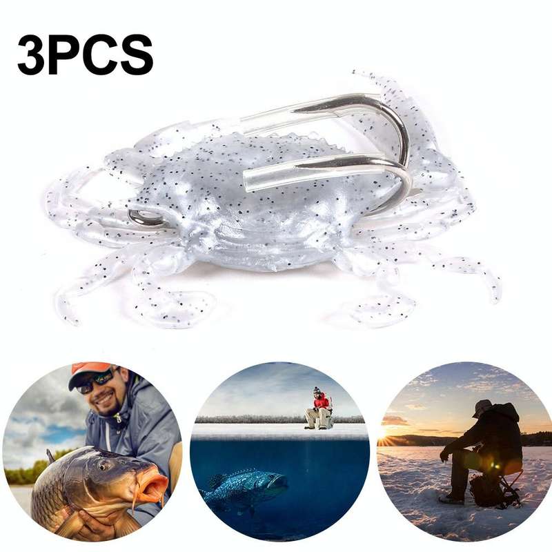 3 PCS HENGJIA SO068 Submerged Crab Hook Anti-hanging Bottom Ice Fishing Bait, Color: 8cm 19g 2