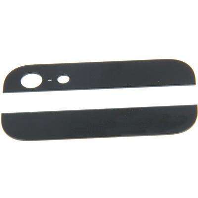 Original Back Cover Top & Bottom Glass Lens for iPhone 5(Black)