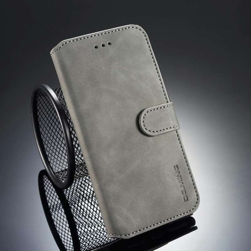 DG.MING Retro Oil Side Horizontal Flip Case for iPhone 8 Plus & 7 Plus, with Holder & Card Slots ...