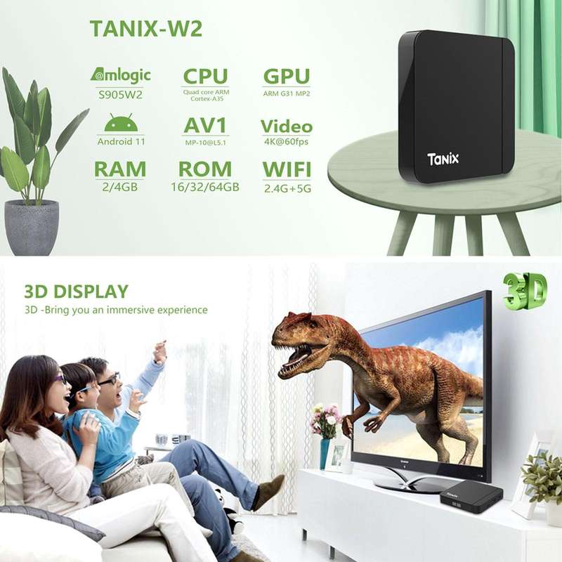 Tanix W2 Amlogic S905 Quad Core Smart TV Set Top Box, RAM:2G+16G With Dual Wifi/BT(UK Plug)
