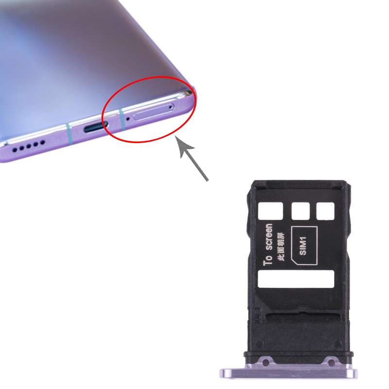 SIM Card Tray + SIM Card Tray for Honor 30 Pro+(Purple)