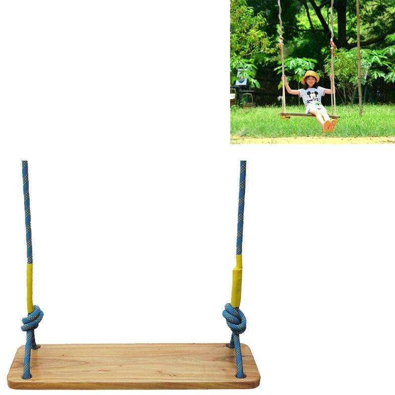 Outdoor Swing Indoor Balcony Children Adult Solid Wood Swing, Style:Climbing Rope(50x13 cm)