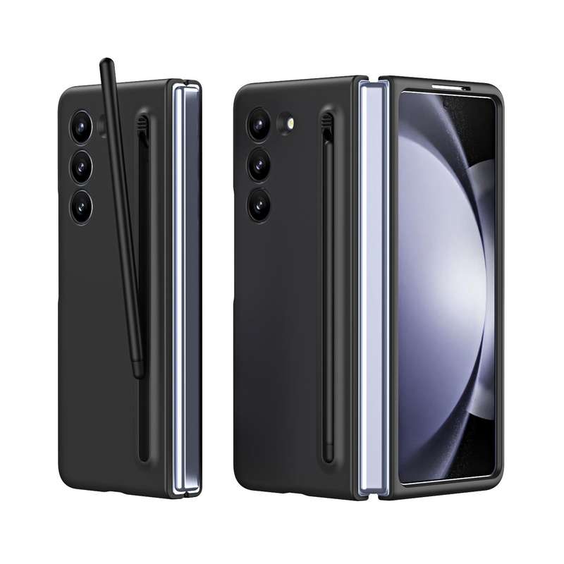 For Samsung Galaxy Z Fold5 5G Skinfeel Shockproof Phone Case with Pen(Black)