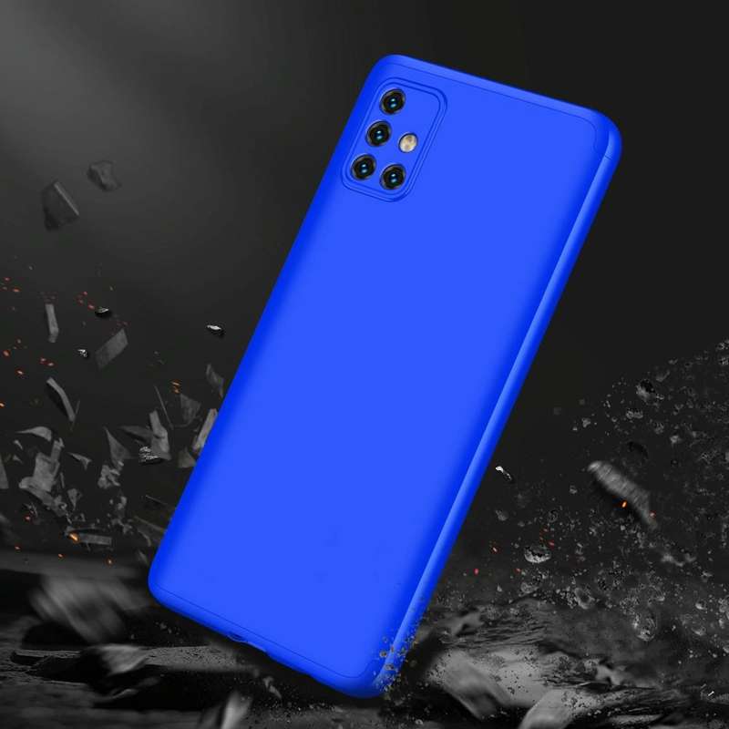 For Samsung Galaxy A51 GKK Three Stage Splicing Full Coverage PC Protective Case(Blue)