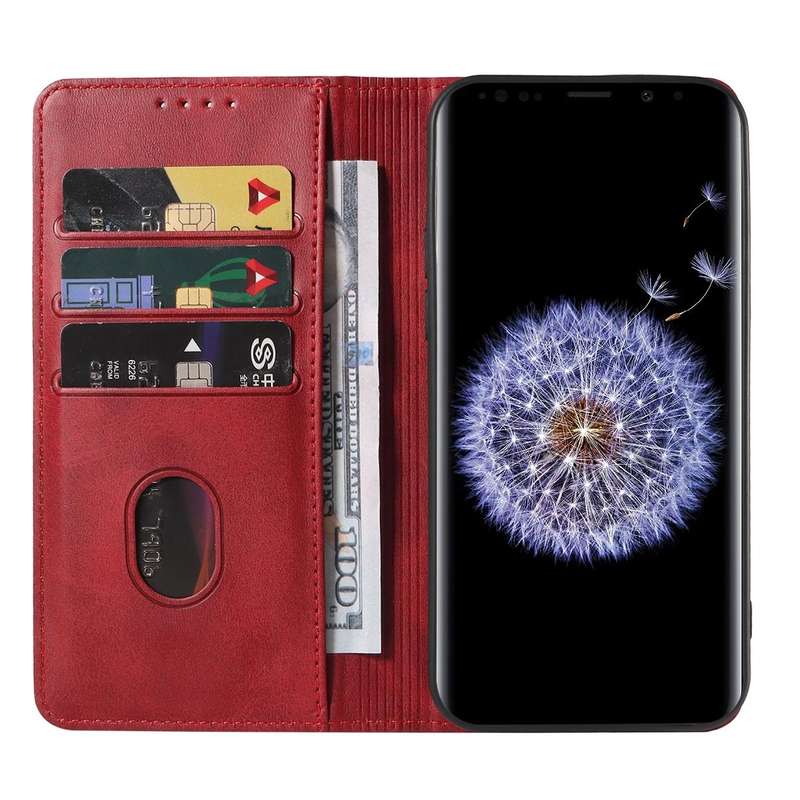 For Samsung Galaxy S9 Magnetic Closure Leather Phone Case(Red)