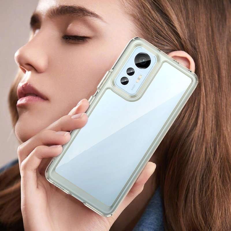 For Xiaomi 12 Lite Colorful Series Acrylic + TPU Phone Case(Transparent Black)