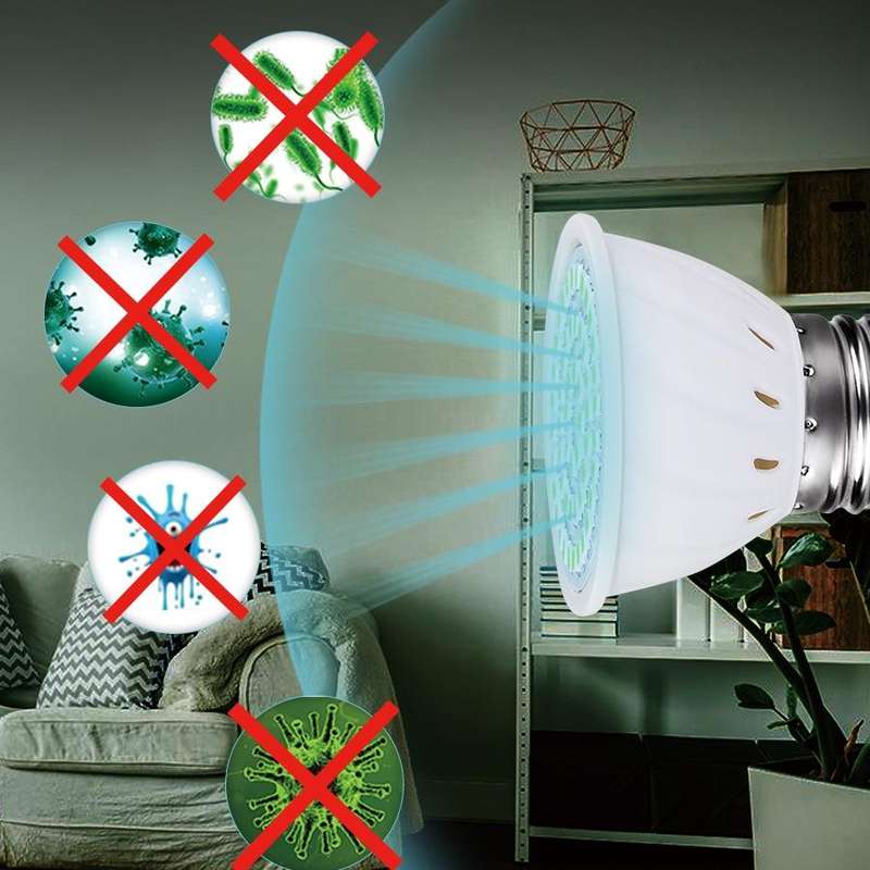 UVC Ozone Sterilizer Germicidal Disinfection Lamp, Specification:E27 110V 72 LEDs Lamp Cup Style