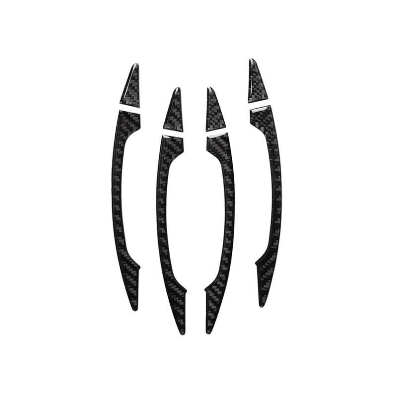 4 PCS Car Carbon Fiber Door Outside Handle Decorative Sticker for Audi A3 2014-2019, Left and Rig...