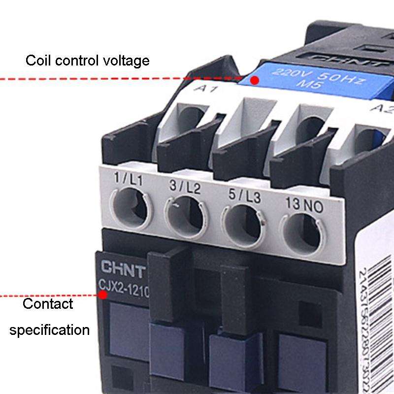 CHNT CJX2-1210 12A 220V Silver Alloy Contacts Multi-Purpose Single-Phase AC Contactor