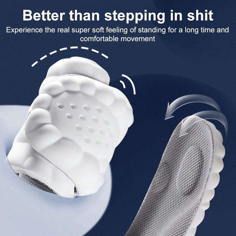 4D Latex High Elastic Shock-absorbing Antibacterial and Deodorant Insole, Random Color Delivery(3...