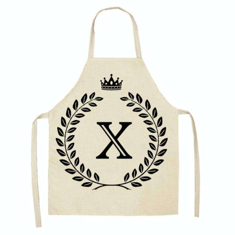 Creative Cotton Linen Sleeveless Letter Apron, Size:68x55cm(X)