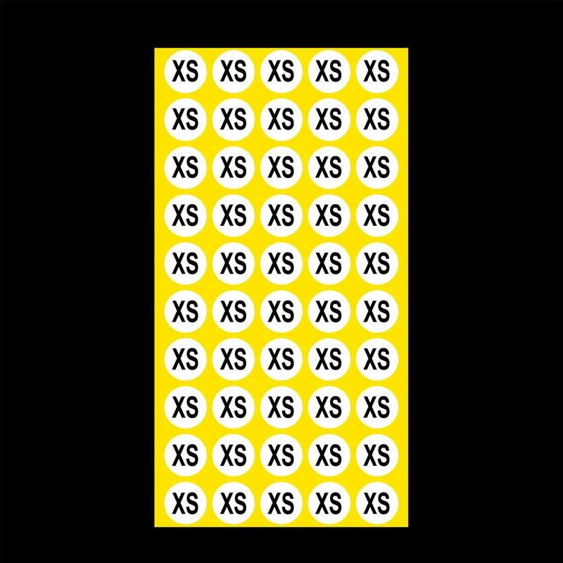 1000 PCS Round Shape Size Sticker Clothes Size Label, Size: XS