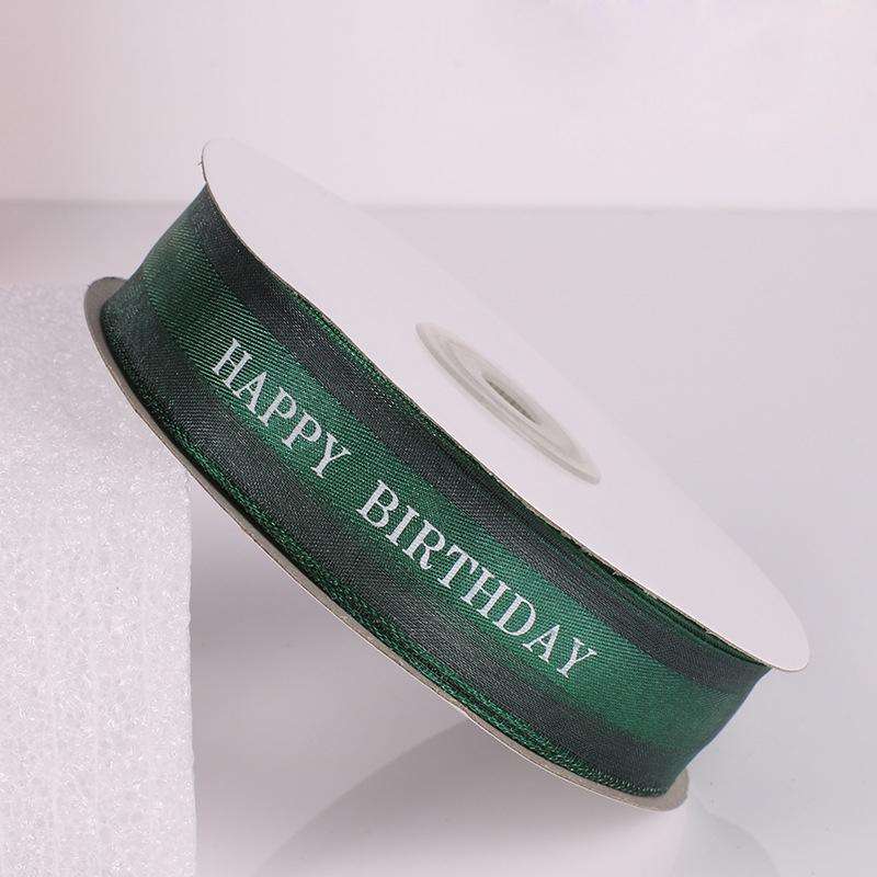 English Letter Colored Printed Ribbons Gift Bouquet Ribbons Bowknot Flowers Packaging Ribands , S...